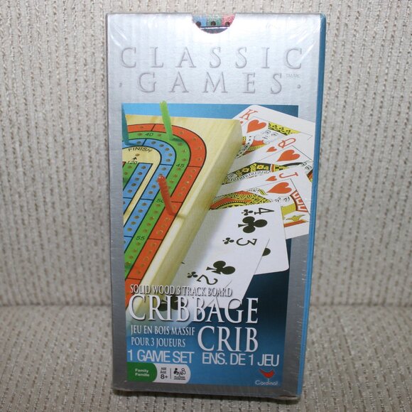 3/$55❤️Solid Wood Deluxe Cribbage Set 3 Track Folding Board with Playing Cards - Picture 2 of 7